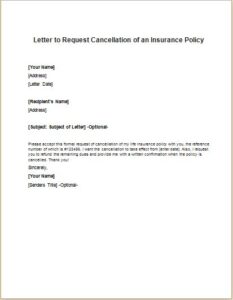 How to write an insurance cancellation letter